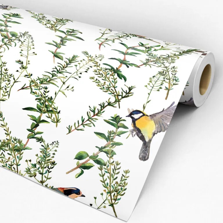 Papel de parede adesivo animal bird tree