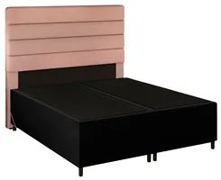 Cabeceira com Base Cama Box Casal Queen 158x198 Hit ID5 Suede Preto/Li