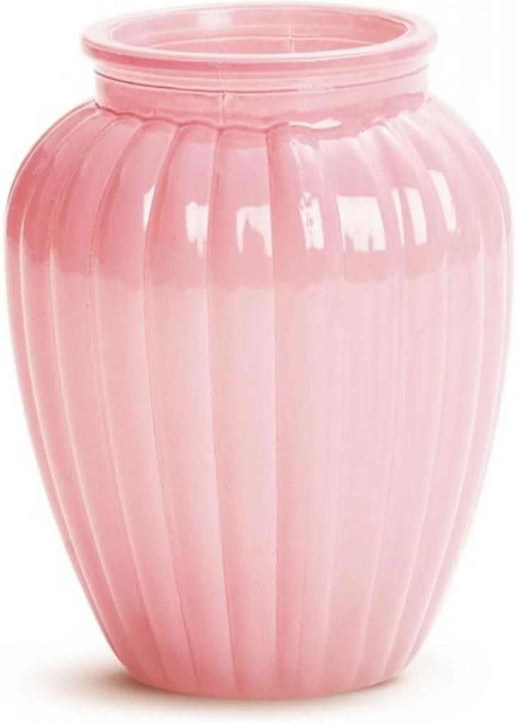 Vaso Decorando Com Classe Oval Rosa 10X13,5cm