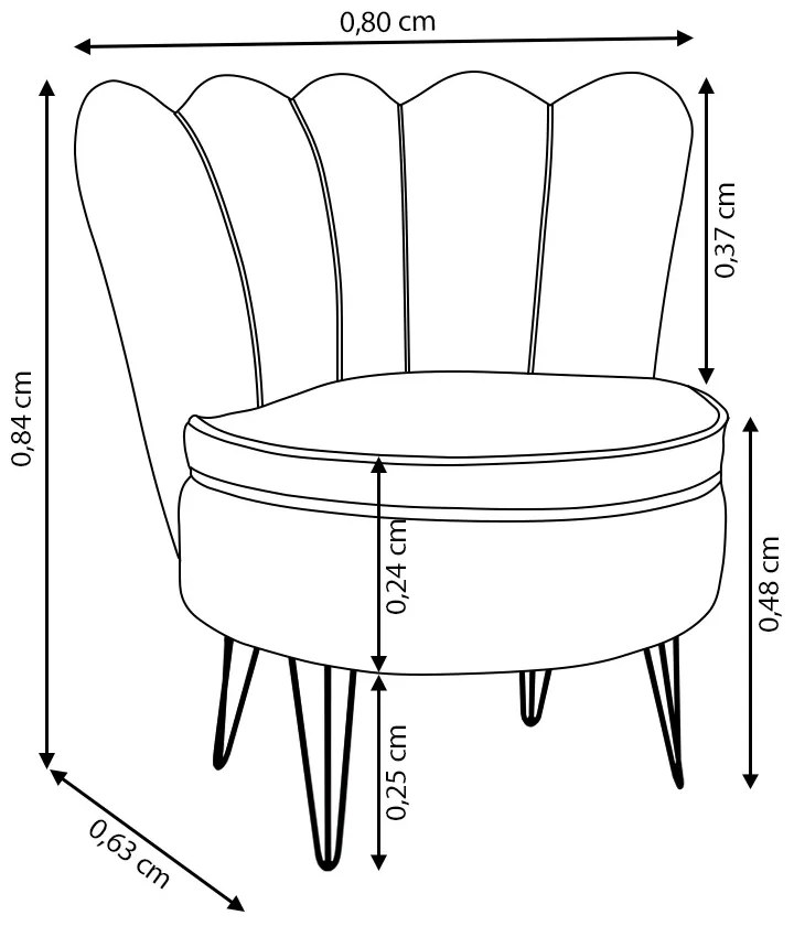 Poltrona Dália Pés Hairpin Legs Preto Veludo Preto