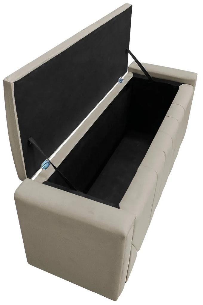 Calçadeira Baú King Minsk P02 195 cm para cama Box Suede - ADJ Decor