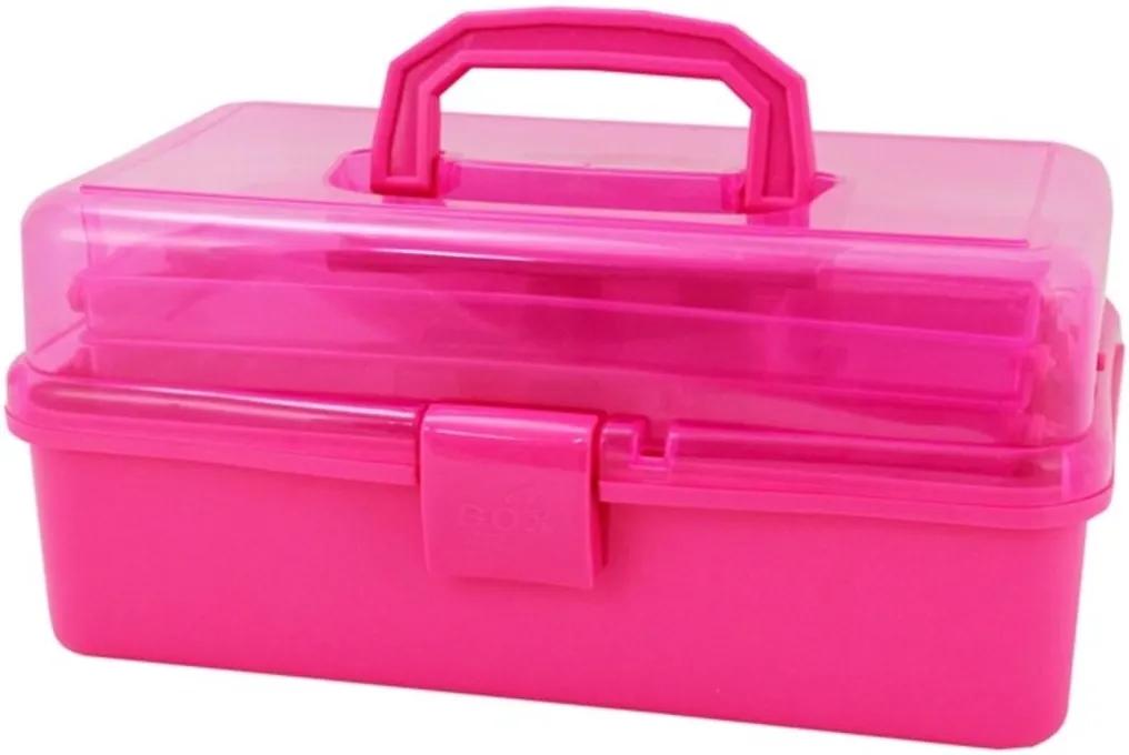 Caixa Organizadora Transparente Jacki Design Organizadores Pink