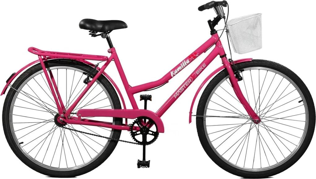 Bicicleta Master Bike Aro 26 feminina Kamilla Manual Rosa