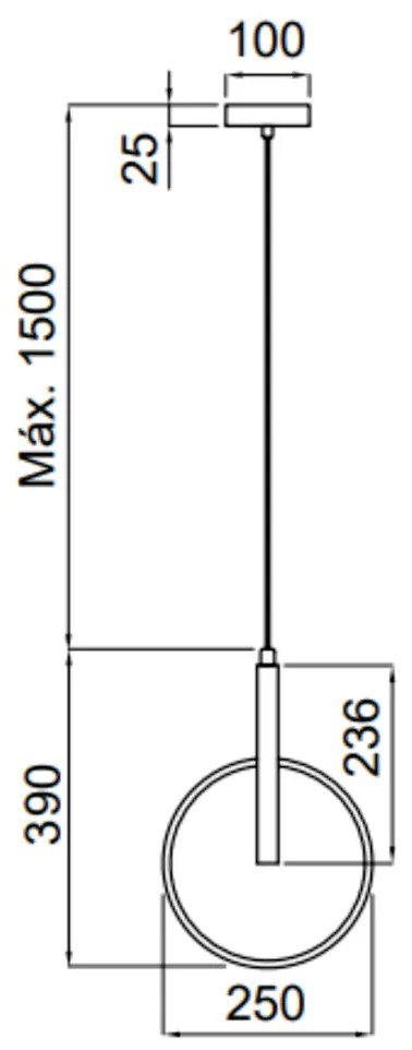Pendente Signo Ø20X93Cm Led 9W 3000K Bivolt Champanhe - Usina Imports... (Champanhe)