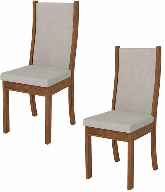 Conjunto 02 Cadeiras Malta Rústico Terrara e Pena Bege