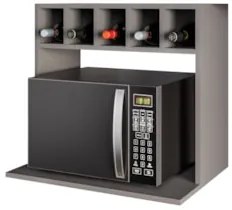 Suporte Micro-Ondas Forno Armário Aéreo com Adega 60cm Lótus Z34 Grafi