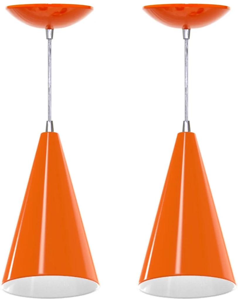 Kit 2 Pendentes Cone (laranja / Branco)