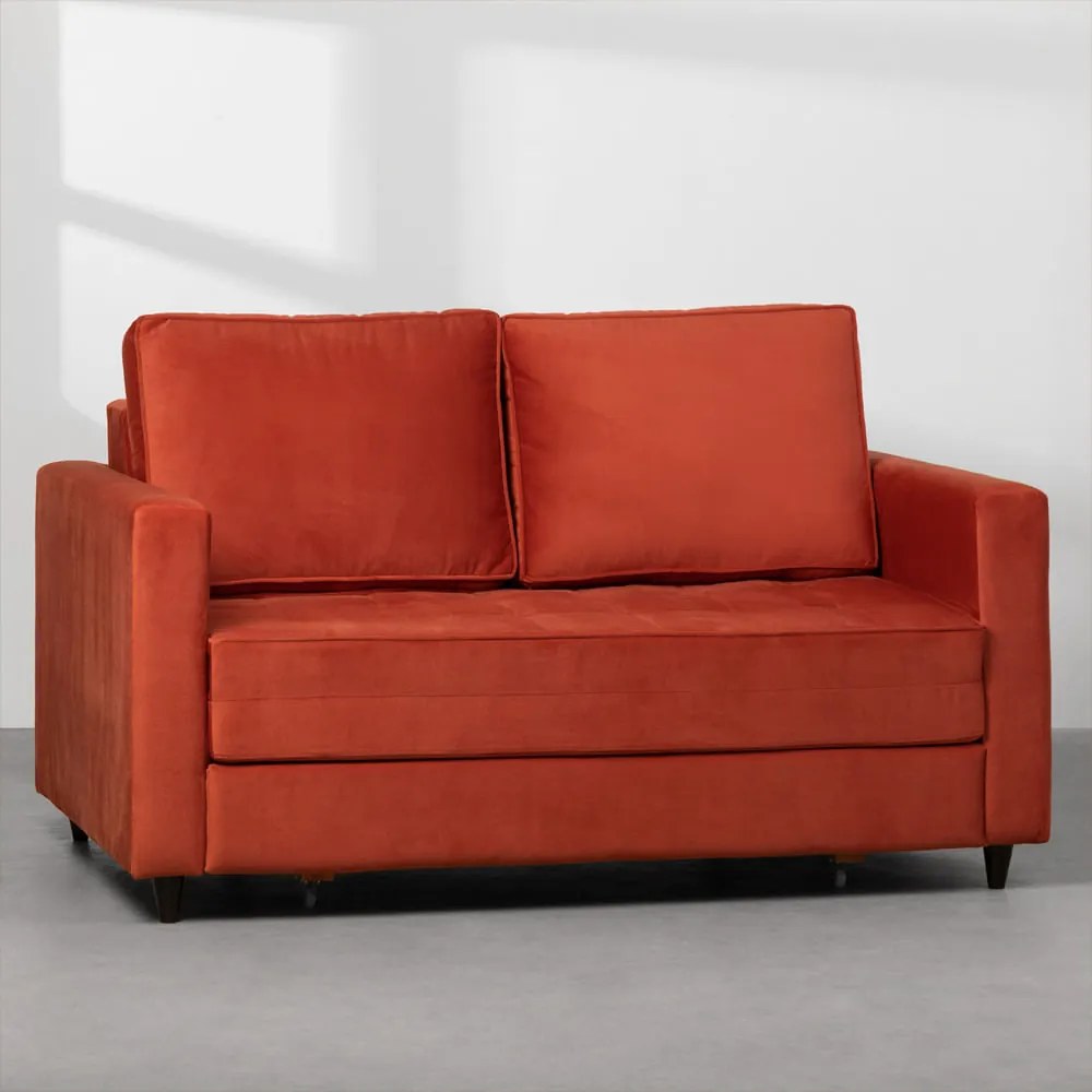 Sofá-Cama Belize Casal Suedde Terracota Lima - 1,50m