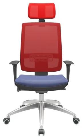 Cadeira Office Brizza Tela Vermelha Com Encosto Assento Facto Dunas Azul Autocompensador 126cm - 63076 Sun House