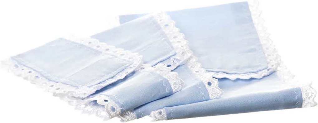 Jogo De Capas De Tecido Para Kit Higiene Bebê Potinho de Mel Azul.
