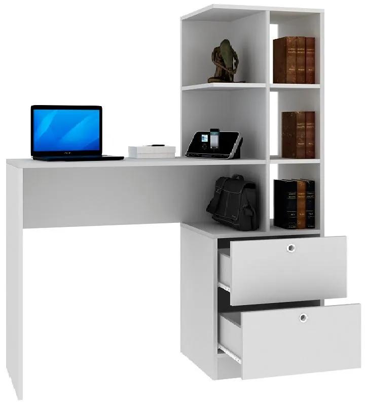 Mesa para Computador Home Office 1 Gaveta com Estante Branco