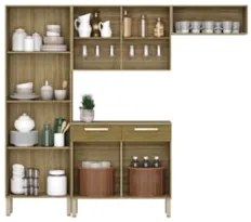 Cozinha Compacta Com Balcão 221cm Vivian Freijó/Supremo Z06 - Mpozenat