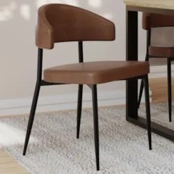 Cadeira de Jantar Estofada Kit 4 Chloe M25 Sintético Marrom - Mpozenat