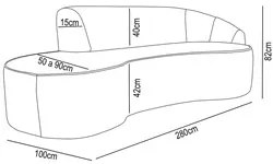 Sofá Living 4 Lugares 280cm Braço Direito Mozart D06 Linho Cinza - Mpo