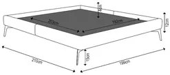 Cama Casal King 199cm Pés Metálicos Elisa S05 Veludo Cinza - Mpozenato