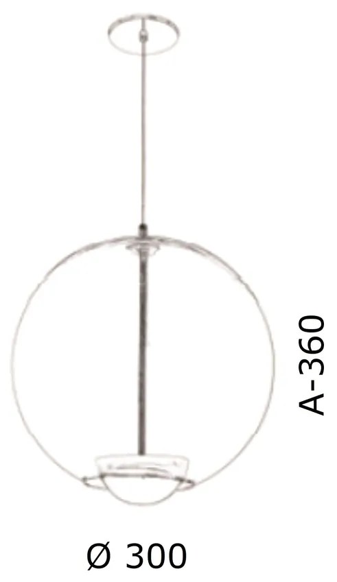 Pendente Globo Led Integrado Ø30X36Cm Metal E Globo Ø30Cm 02 Pci X 5,5... (CHAMPANHE, AMBAR)
