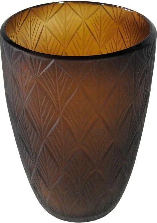 Vaso Decorativo em Vidro na Cor Marrom - 23x17cm