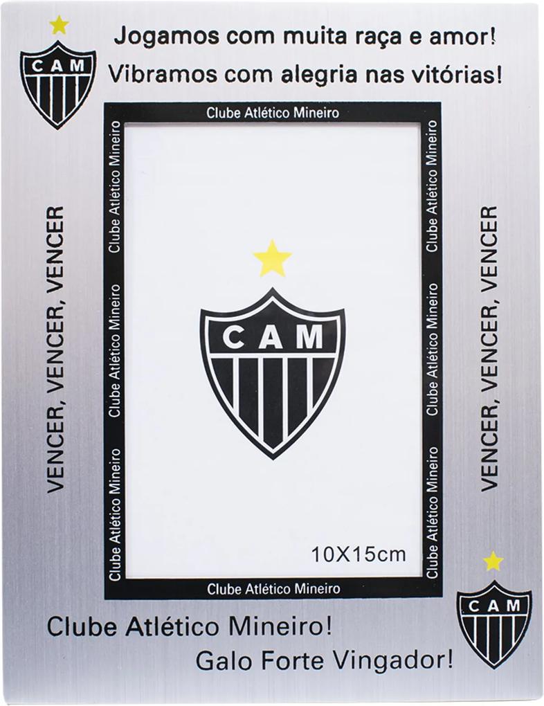 Porta Retrato Minas de Presentes De Alumínio Foto 10X15cm - Atlético Mineiro Prata