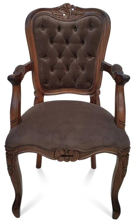 Cadeira com Braço Luís XIV Capitonê Design de Luxo Peça Artesanal