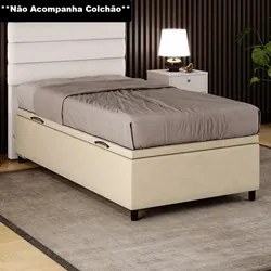 Base para Cama Box Baú Solteiro 88x188cm Hit I02 Corano Bege - Mpozena