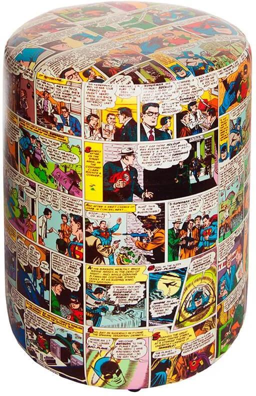Puff DC Comics Quadrinhos Colorido em Tecido Sintético - Urban