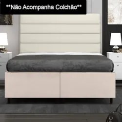 Base Cama Box Casal Queen 158cm Bipartido Hit Z04 Suede Bege - Mpozena