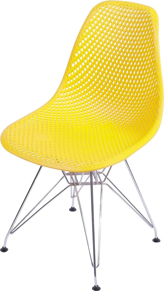 Cadeira Colmeia com Base em Metal Bálcãs – Amarelo