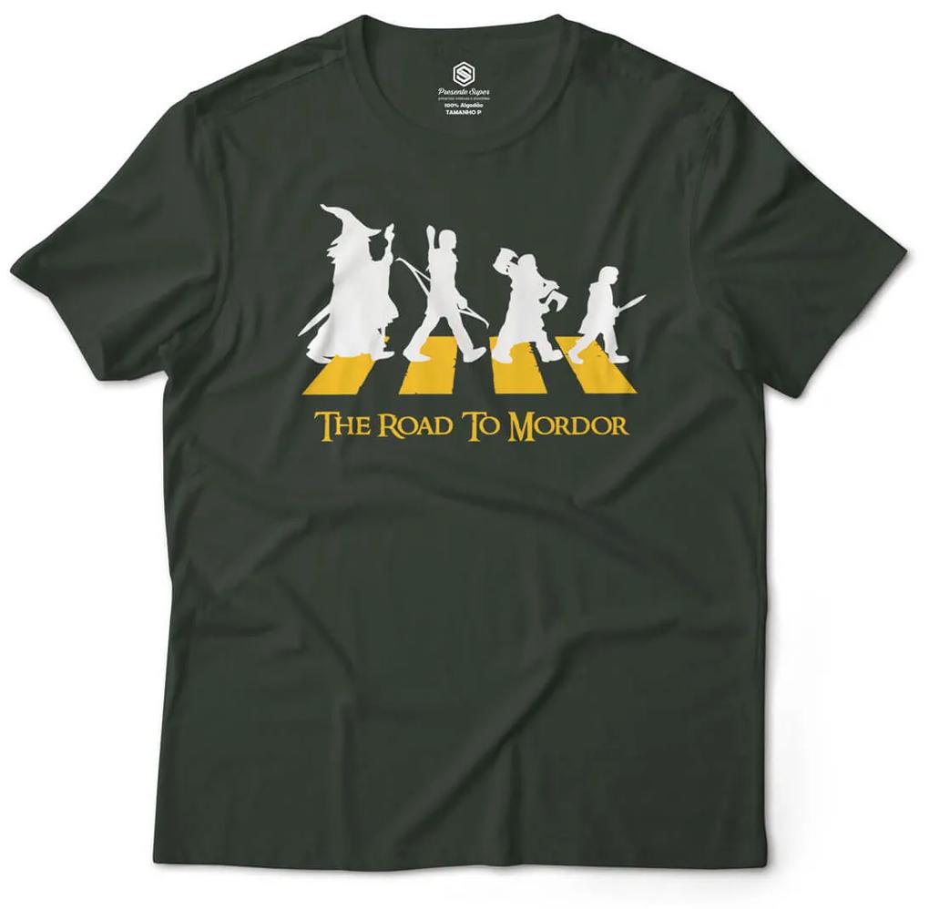 Camiseta Unissex The Road to Mordor O Senhor dos Anéis - Verde Musgo - G