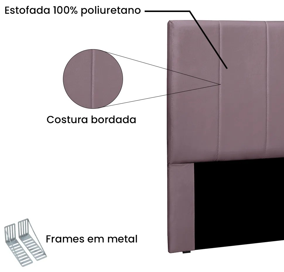 Cabeceira Cama Box Casal 140 cm Arizona Veludo S04 - D'Rossi - Uva