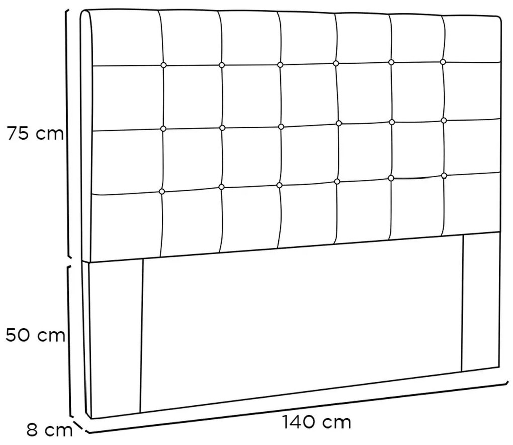 Cabeceira Estofada Polônia 140cm Casal Veludo - ADJ Decor