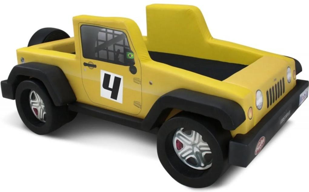 Mini Cama Jeep Hally - Cama Carro Amarelo