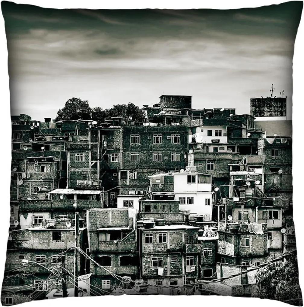 Almofada Colours Creative Photo Decor Favela Cantagalo no Rio de Janeiro Cinza