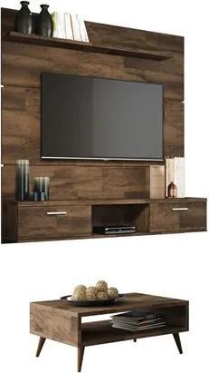 Painel TV Flat 1.6 com Mesa de Centro Lucy Deck - HB Móveis