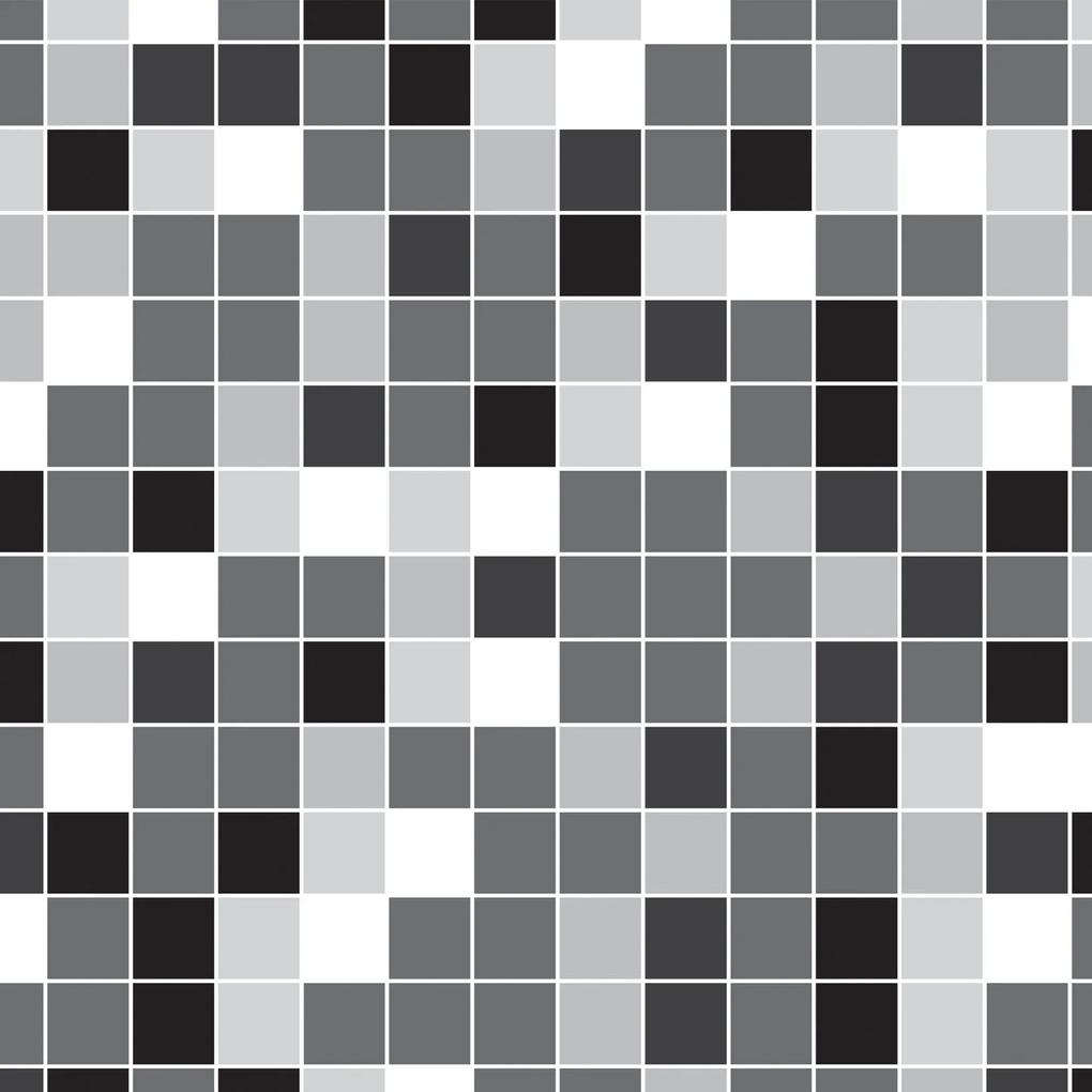 Papel de parede adesivo pastilha branca cinza e preta