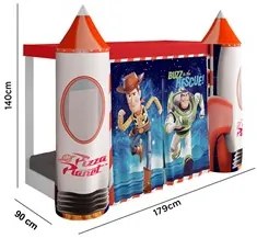 Mini Cama Infantil Montessoriana com Dossel Wood e Buzz Lightyear P13