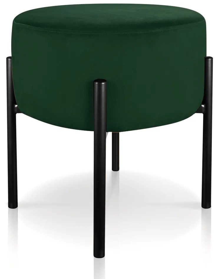 Puff Banqueta Decorativo Industrial Preto Iron Suede D03 - D'Rossi - Verde