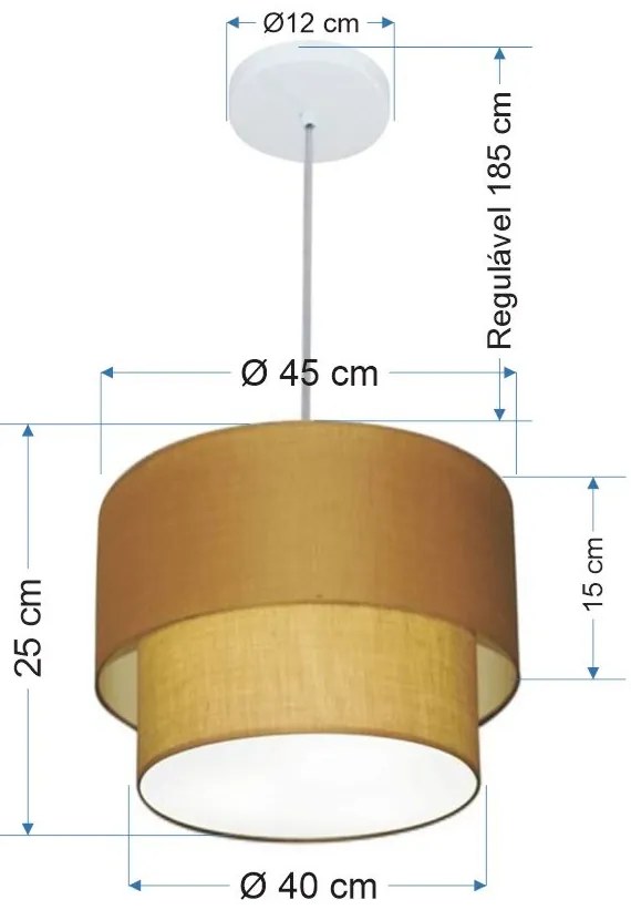 Pendente Cilíndrico Palha MJ-4350 Para Mesa de Jantar e Estar