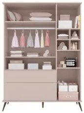 Guarda Roupa Infantil 100% MDF Pés Retrô Mel Z39 Rosê - Mpozenato