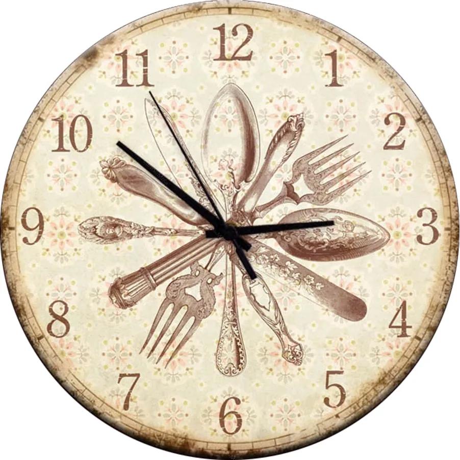 Relógio de Parede Talheres em Madeira MDF - 28 cm