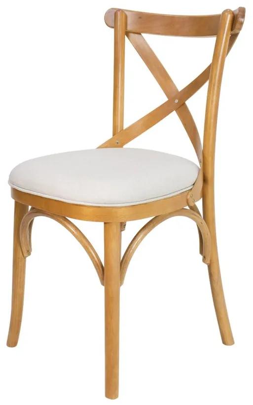 Cadeira de Jantar X Espanha Estofada Amêndoa Fosco - Wood Prime 38167