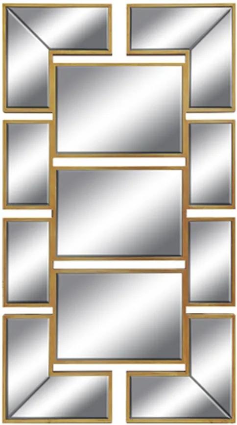 Espelho Mosaico Moldura em Resina Dourada