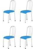 Kit 4 Cadeiras Baixas 0.104 Anatômica Branco/Azul - Marcheli
