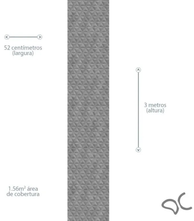 Papel de Parede 3D Triangular Cimento Queimado