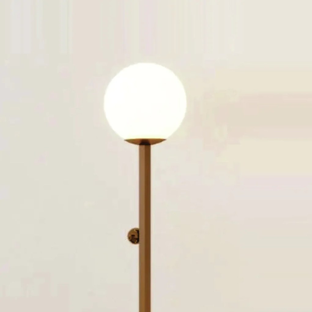 Luminária De Chão Graça 16X78X16Cm 03Xg9 Globo 12Cm - Usina 90031/3 (PT / CB-P - Preto Texturizado / Cobre Brilho Polido, Ambar)