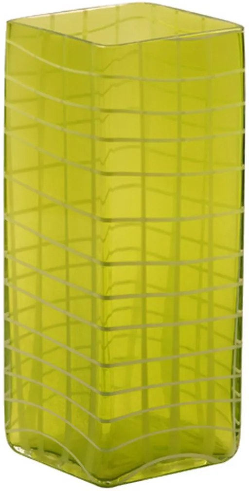 Vaso de Vidro Decorativo Green Check Grande