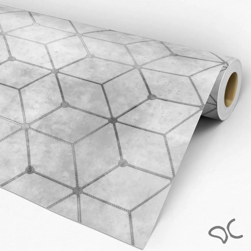 Papel de Parede Cubo Industrial Cimento Queimado 0.52m x 3.00m