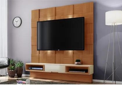 Painel Home Suspenso para TV com LED TB125L Freijó/Off White - Dalla Costa