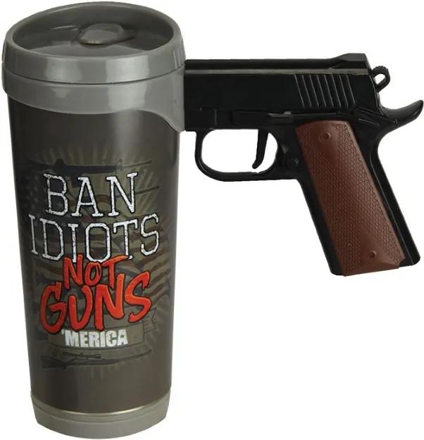 Caneca de Pistola Ban Idiots 470ml