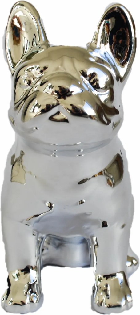 Cofre cerÂmica metalizado - cachorro prata