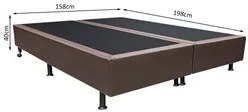 Base Box para Cama Casal Queen 158x198cm Bipartido Liz S05 Sintético M